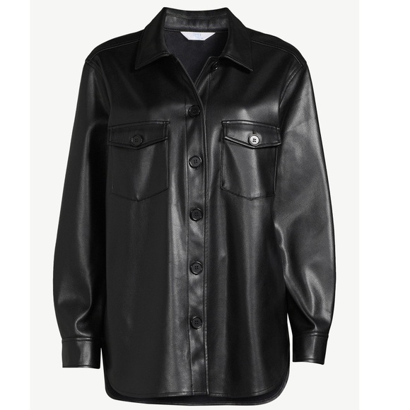 NWOT🖤Faux Leather Button Down Shacket🖤 - Picture 2 of 5